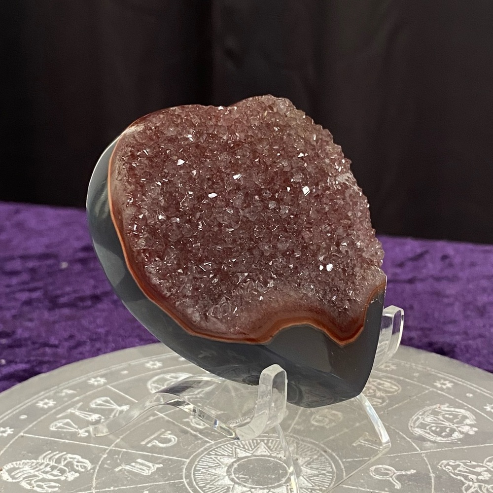 Orange Sugar Druzy Heart with Blue Agate 💙🍊💙 - Picture 4 of 4